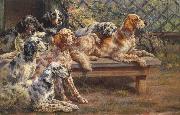 Osthaus, Edmund Henry Seven English Setters oil painting on canvas